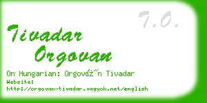 tivadar orgovan business card